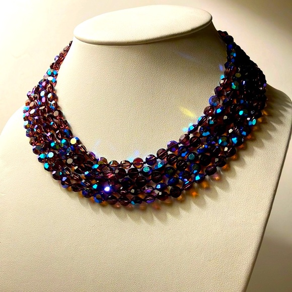 AB vintage dark purple glass 16